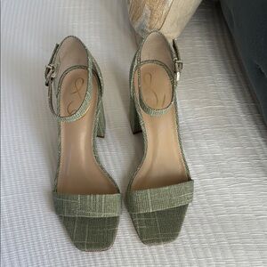 Sam Edelman Green Block Heel Sandals